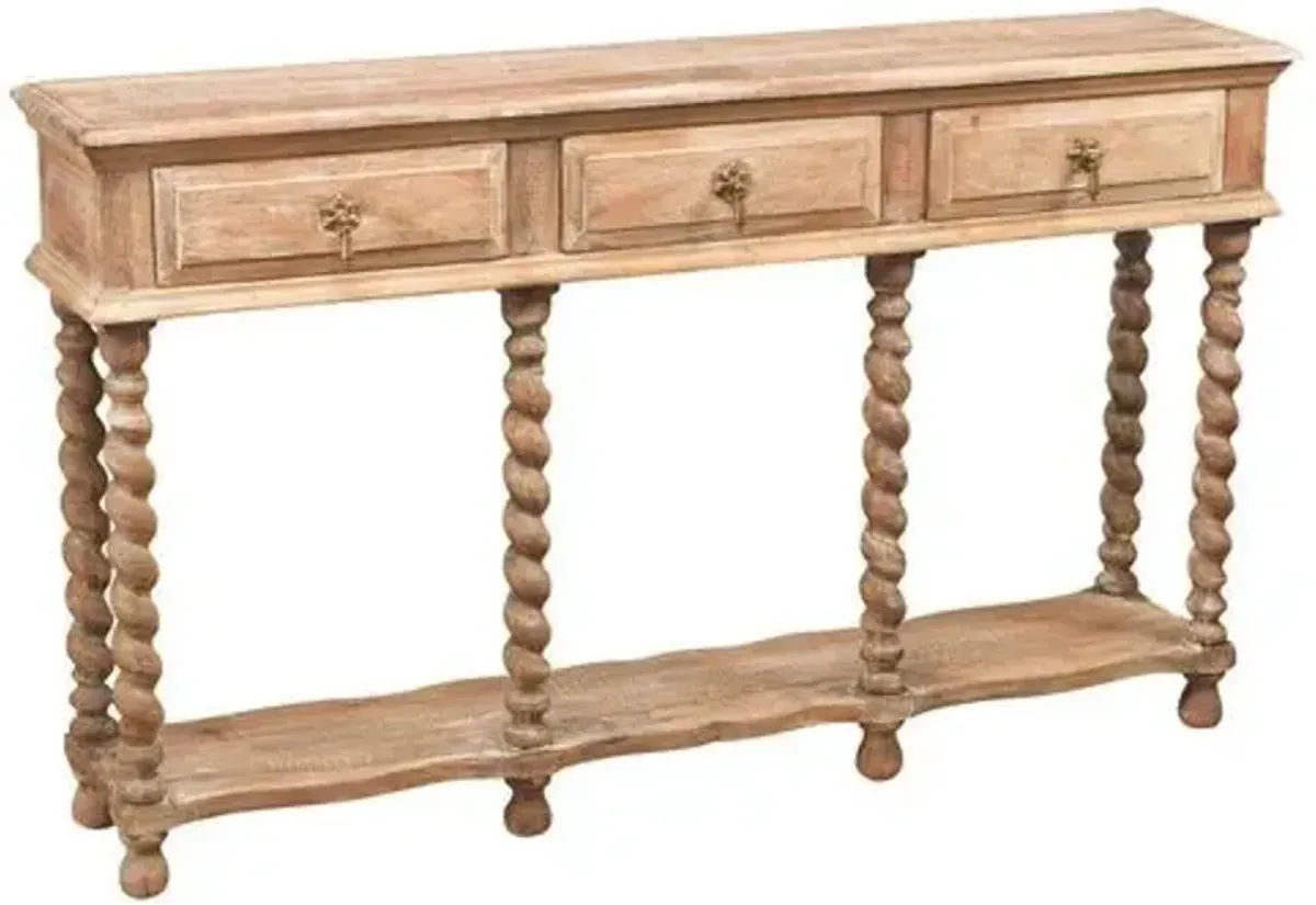 Leigh Twist Console - Natural - Handcrafted - Beige