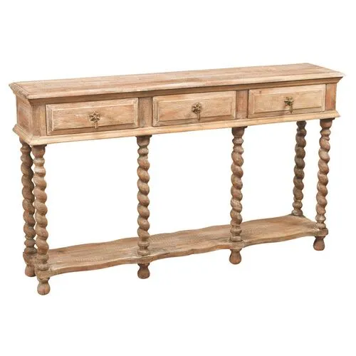 Leigh Twist Console - Natural - Handcrafted - Beige
