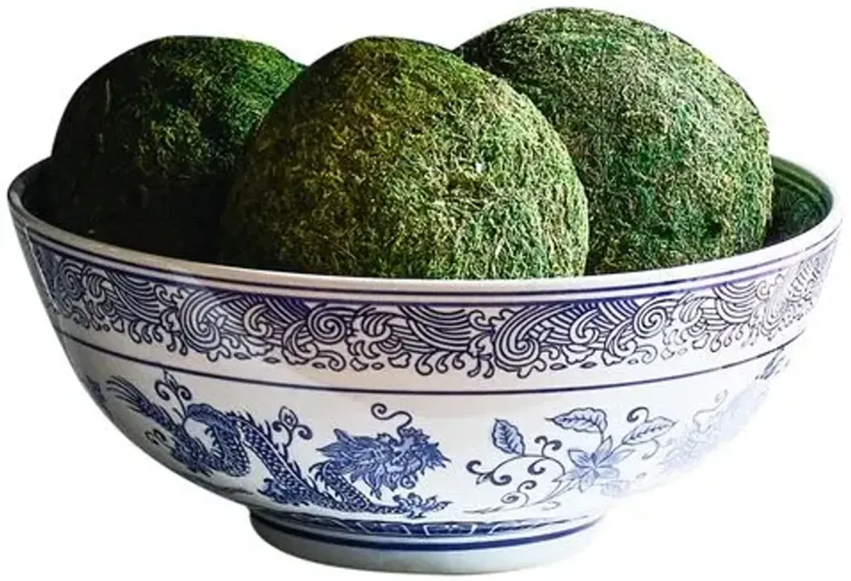 Set of 6 6" Moss Balls - Dried - Knud Nielsen Company - Green