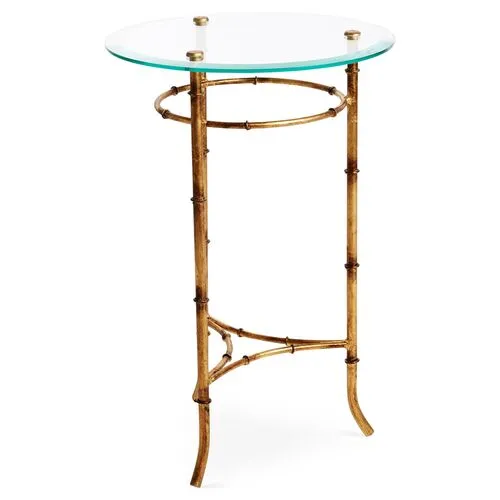 Bamboo Side Table - Gold