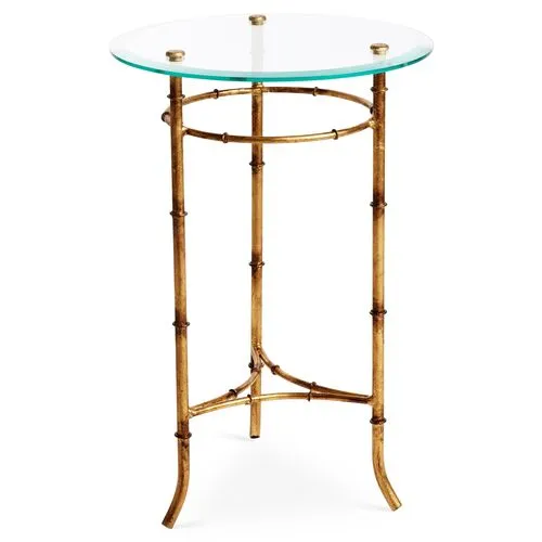 Bamboo Side Table - Gold