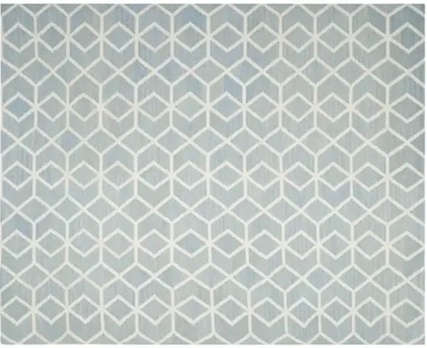 Xenia Dhurrie - Blue/Ivory