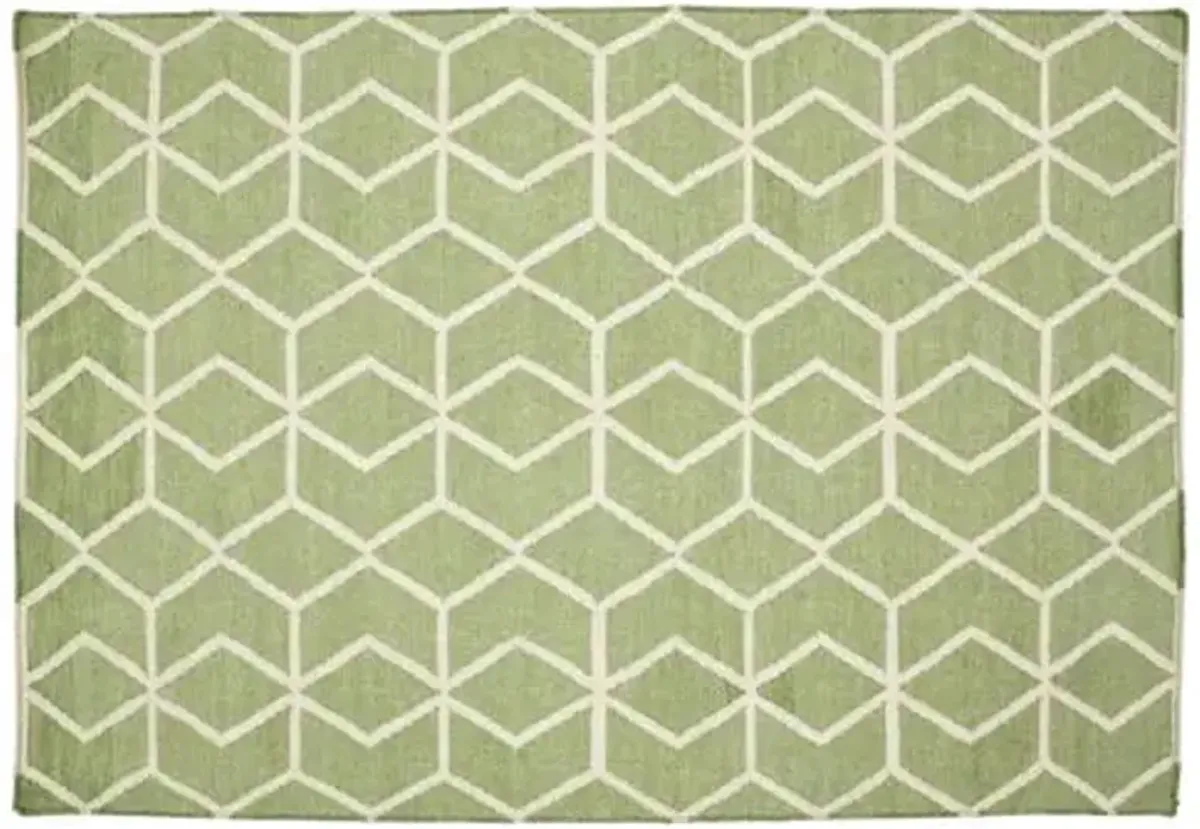 3'x5' Xenia Dhurrie - Sage/Ivory - Green