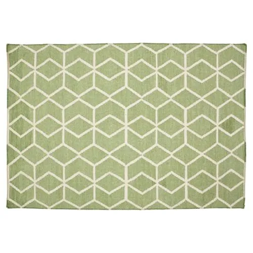 3'x5' Xenia Dhurrie - Sage/Ivory - Green