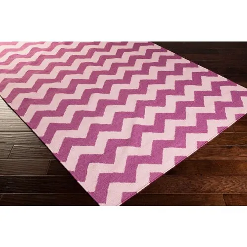 Valencia Flat-Weave Rug - Berry - Pink - Pink