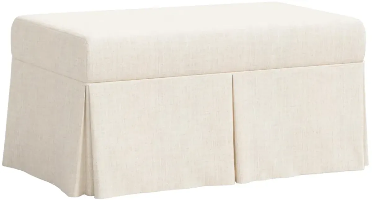 Hayworth Skirted Storage Bench, Linen