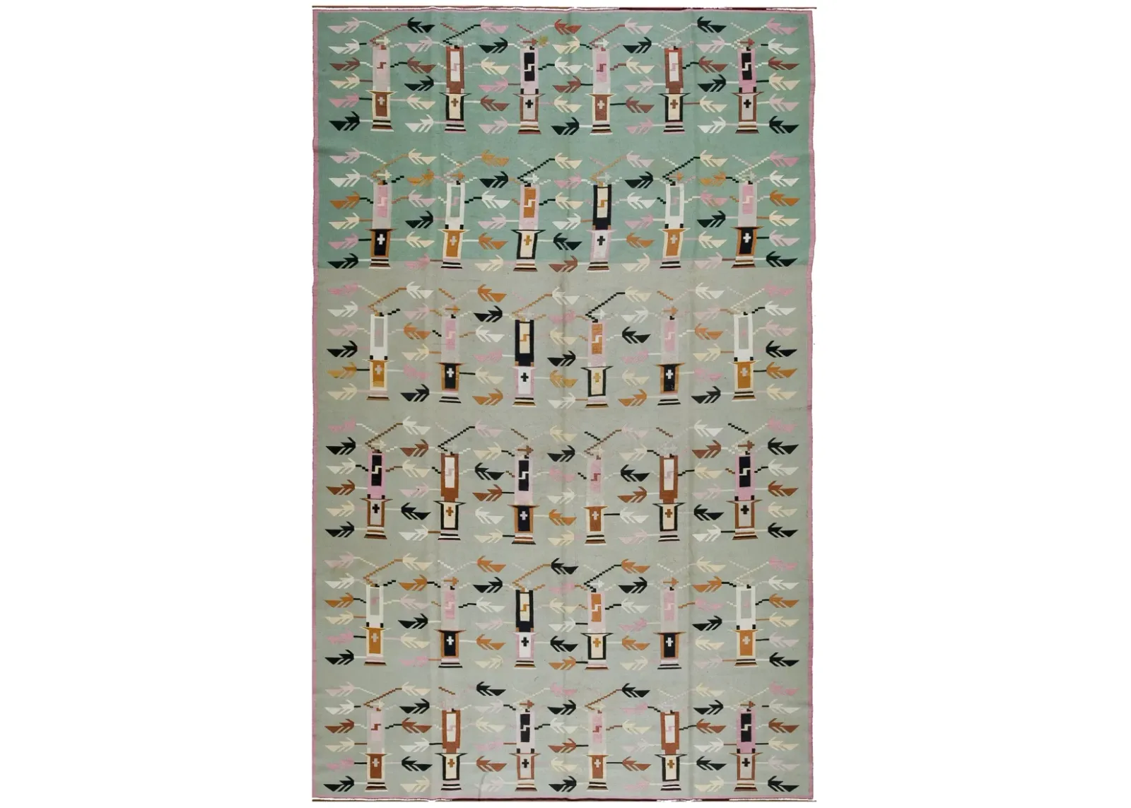 1920s Bessarabian Kilim - 7'9" x 12'4" - Beige