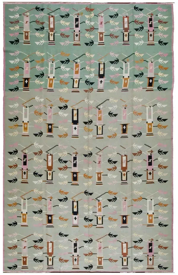 1920s Bessarabian Kilim, 7'9" x 12'4"