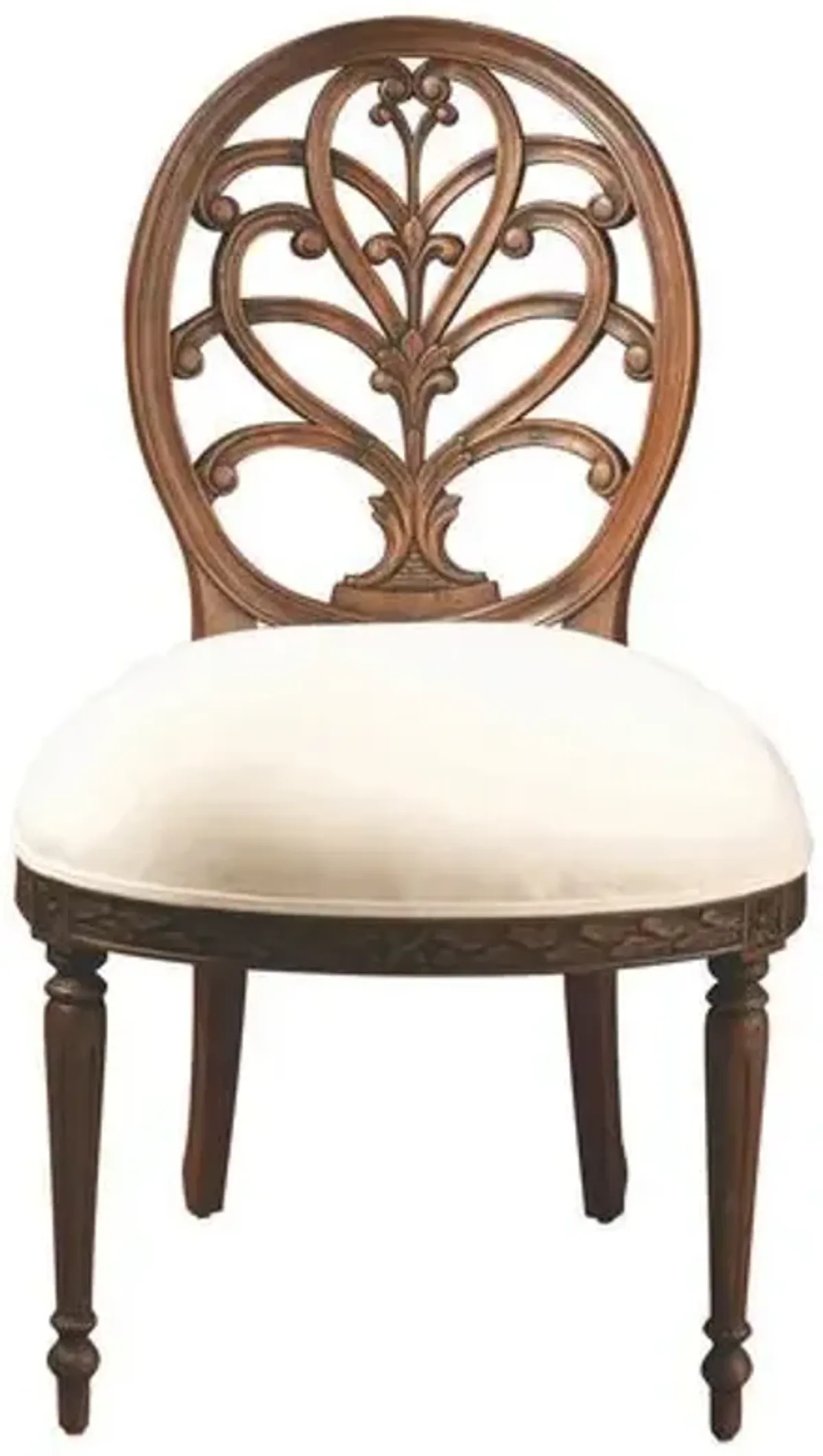 Adeline Side Chair - Ivory/Walnut - Handcrafted