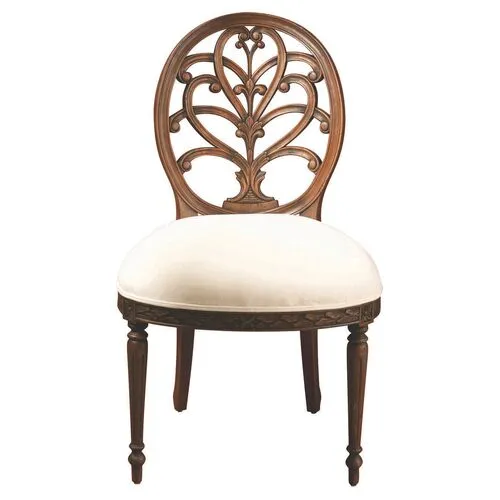 Adeline Side Chair - Ivory/Walnut - Handcrafted