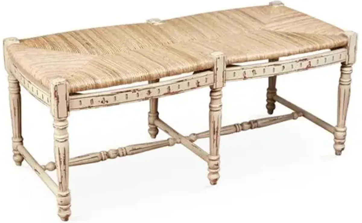 Betsy Bench - Distressed Beige - Handcrafted