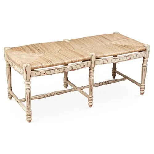 Betsy Bench - Distressed Beige - Handcrafted