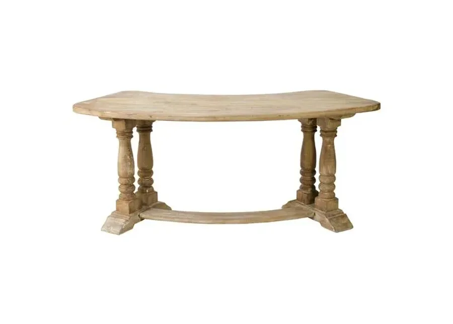 Amiee Weathered Wood Desk - Natural - Handcrafted - Beige