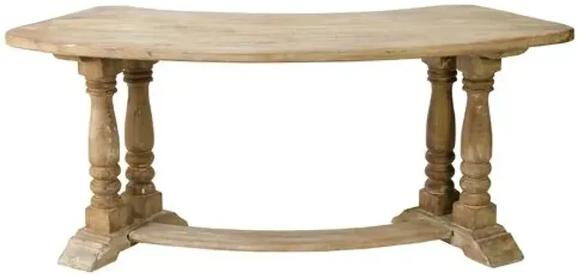 Amiee Weathered Wood Desk - Natural - Handcrafted - Beige