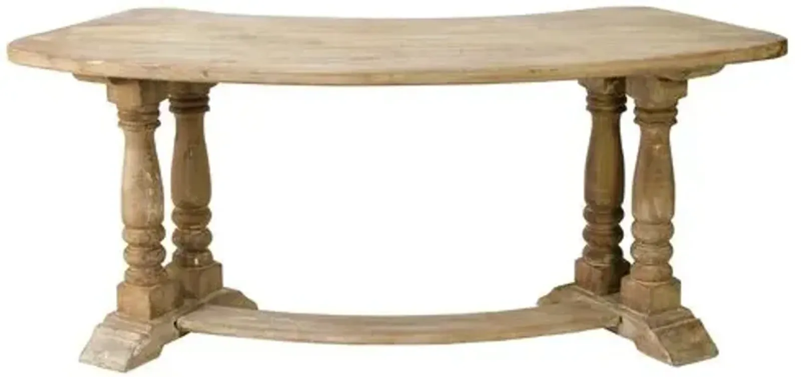 Amiee Weathered Wood Desk - Natural - Handcrafted - Beige