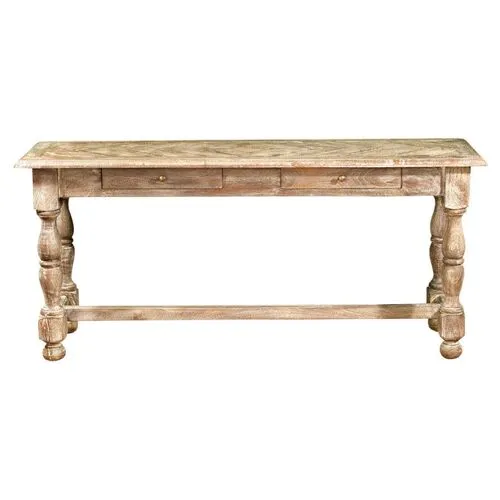 Eve 2-Drawer Console - Natural - Handcrafted - Beige