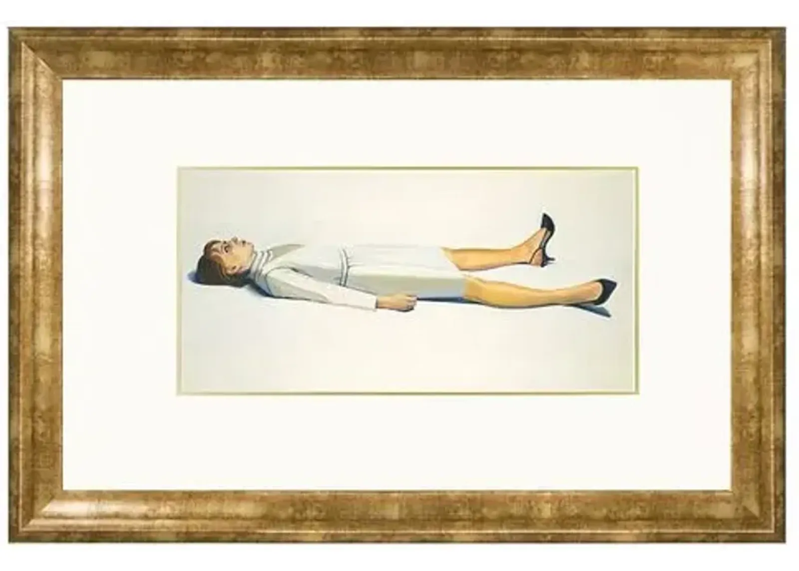 Painting - Wayne Thiebaud - Supine Woman - 1963 - Munn Works - Ivory