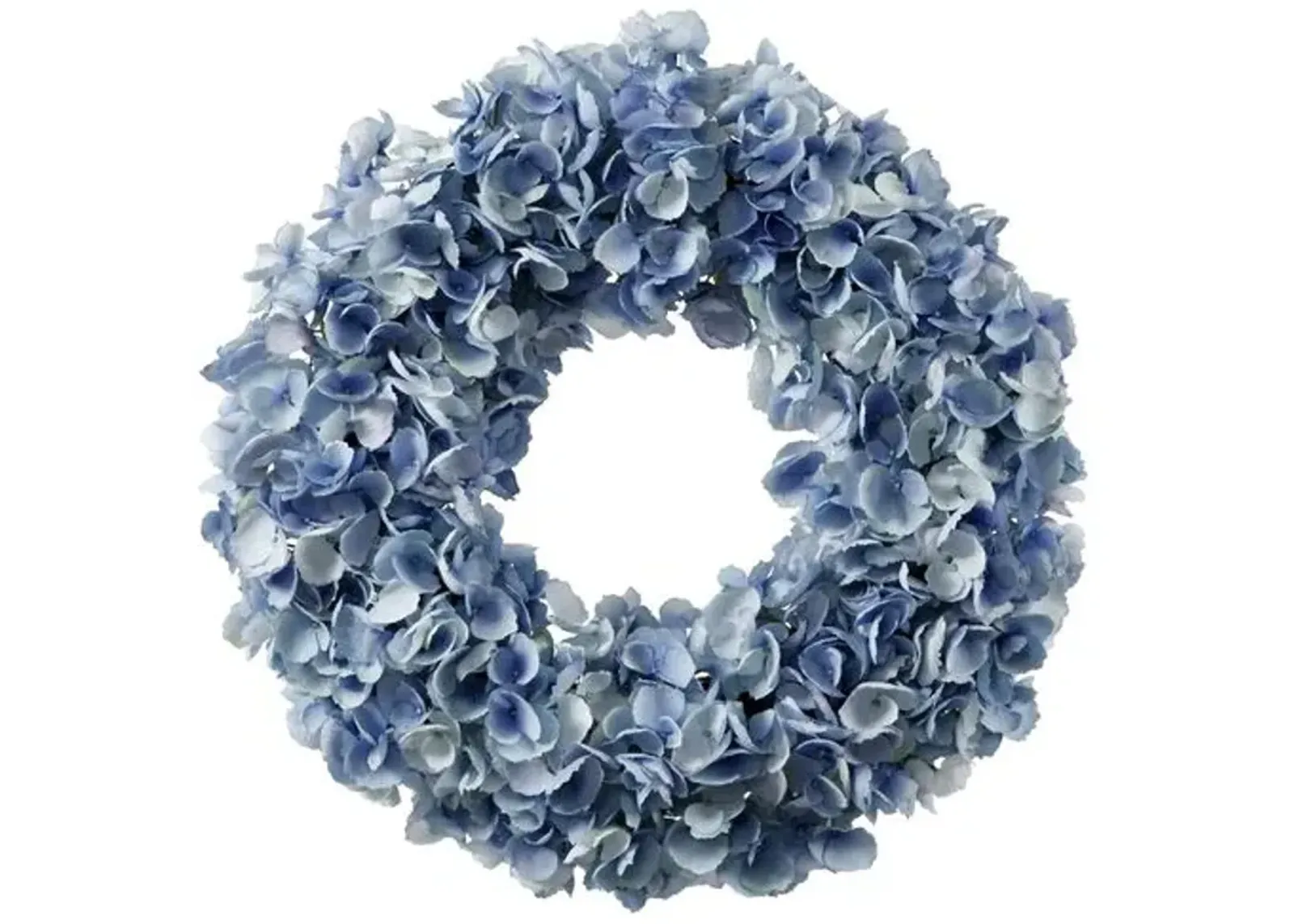 24" Hydrangea Wreath - Faux - Blue