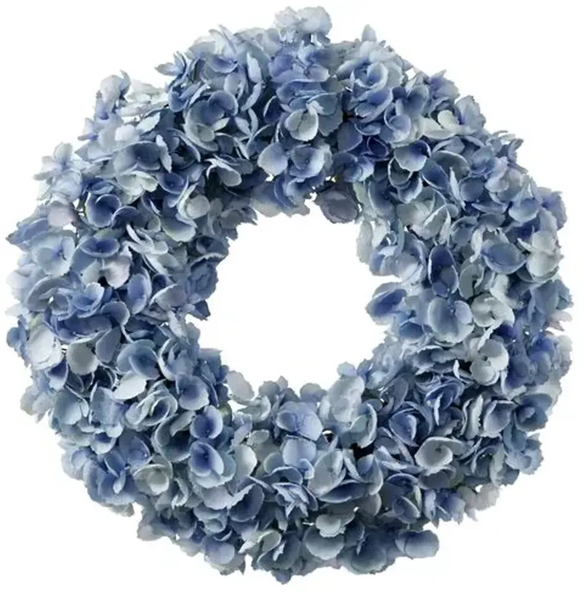 24" Hydrangea Wreath - Faux - Blue