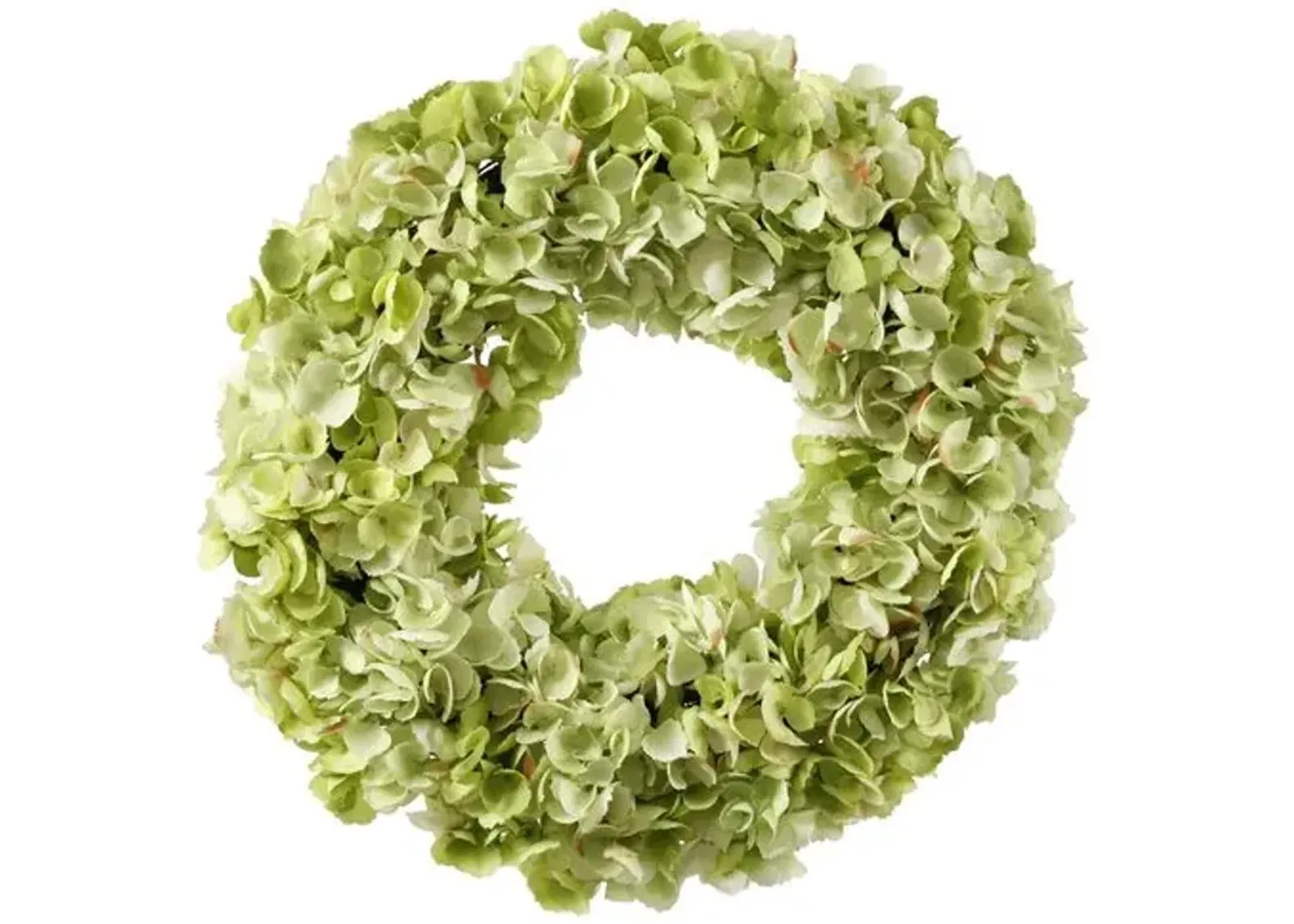 24" Hydrangea Wreath - Faux - Green