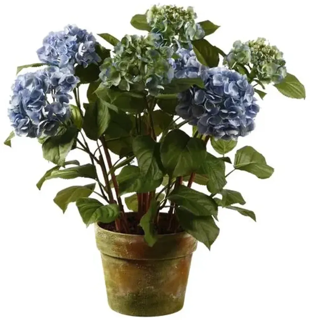 34" Hydrangea in Planter - Faux - Blue - 30" x 26" x 34"