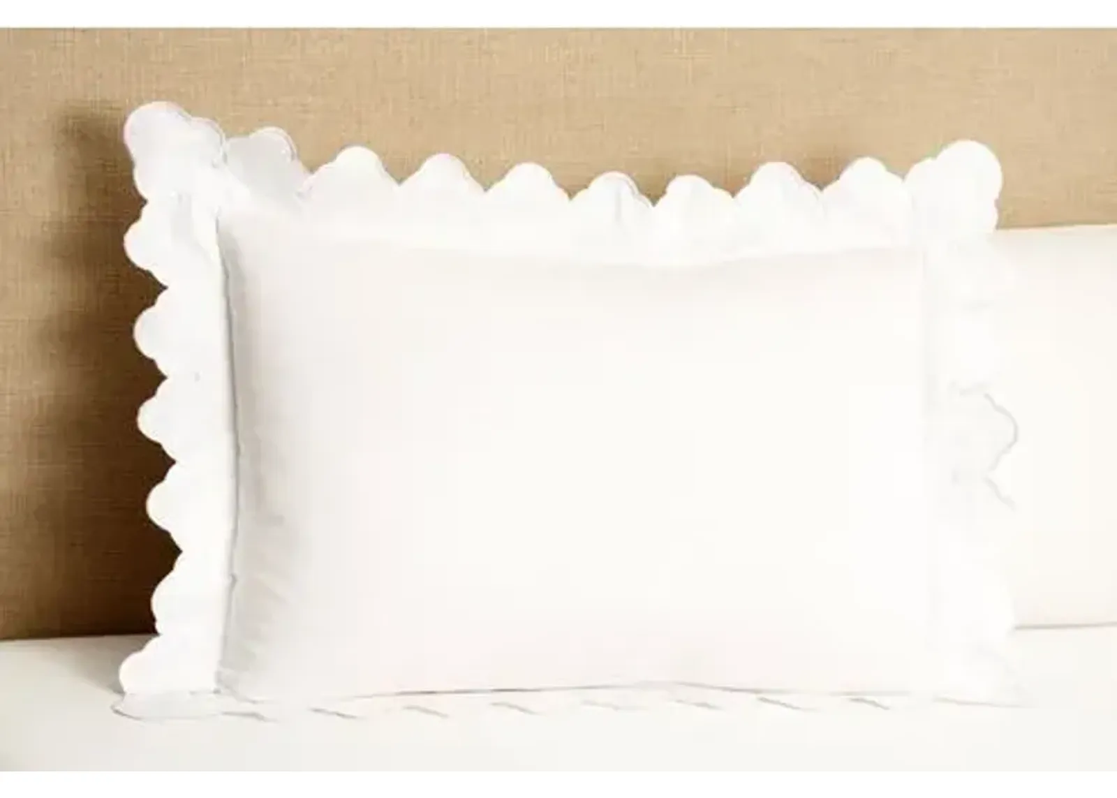 Scalloped Standard Sham - White - Belle Epoque