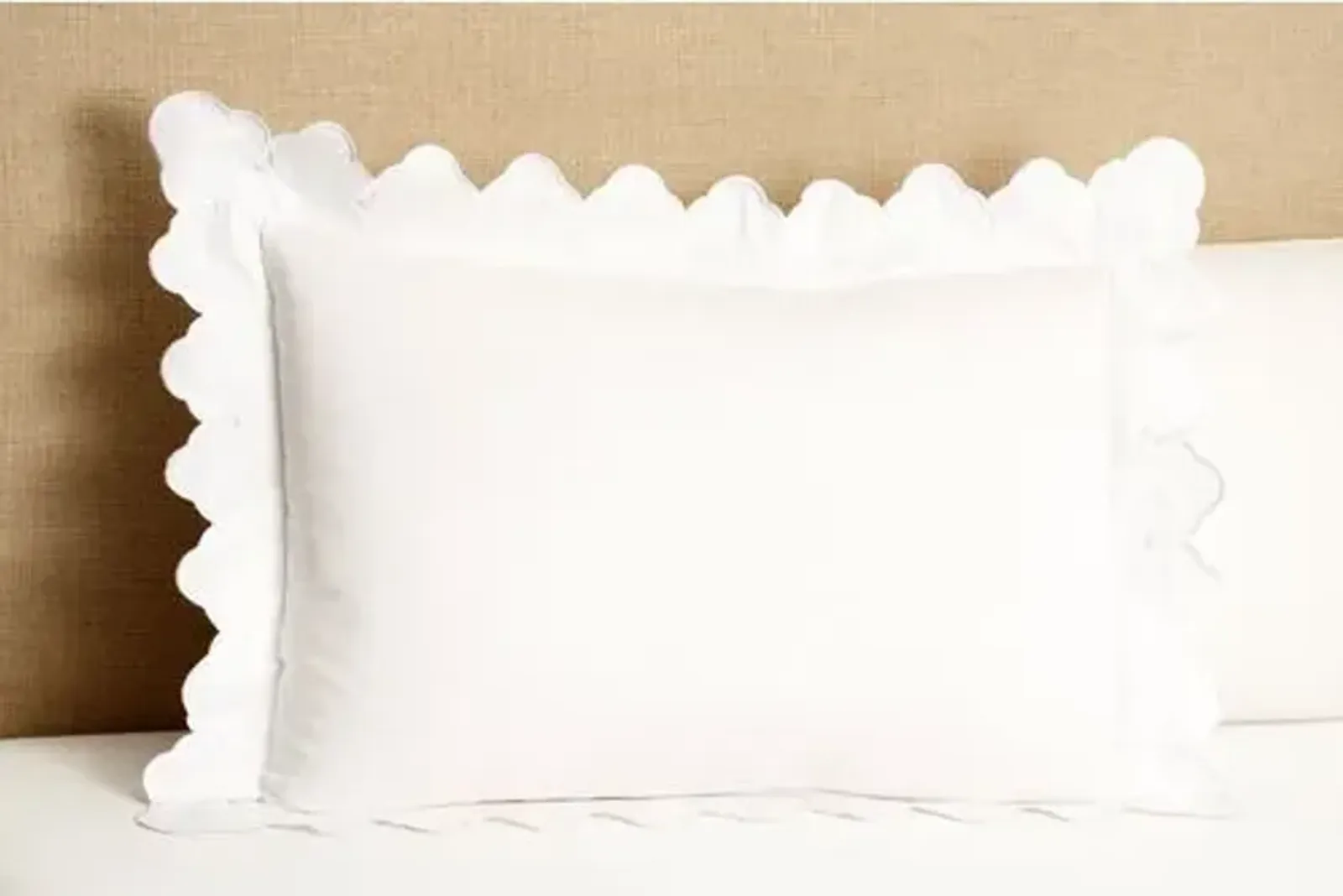 Scalloped Standard Sham - White - Belle Epoque