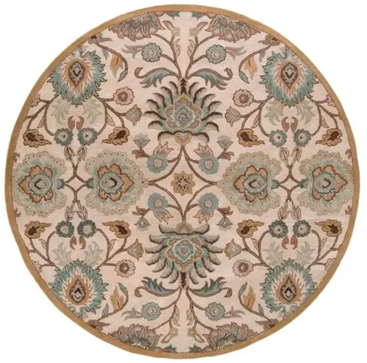 Corktree Rug - Taupe/Aqua - Beige - Beige