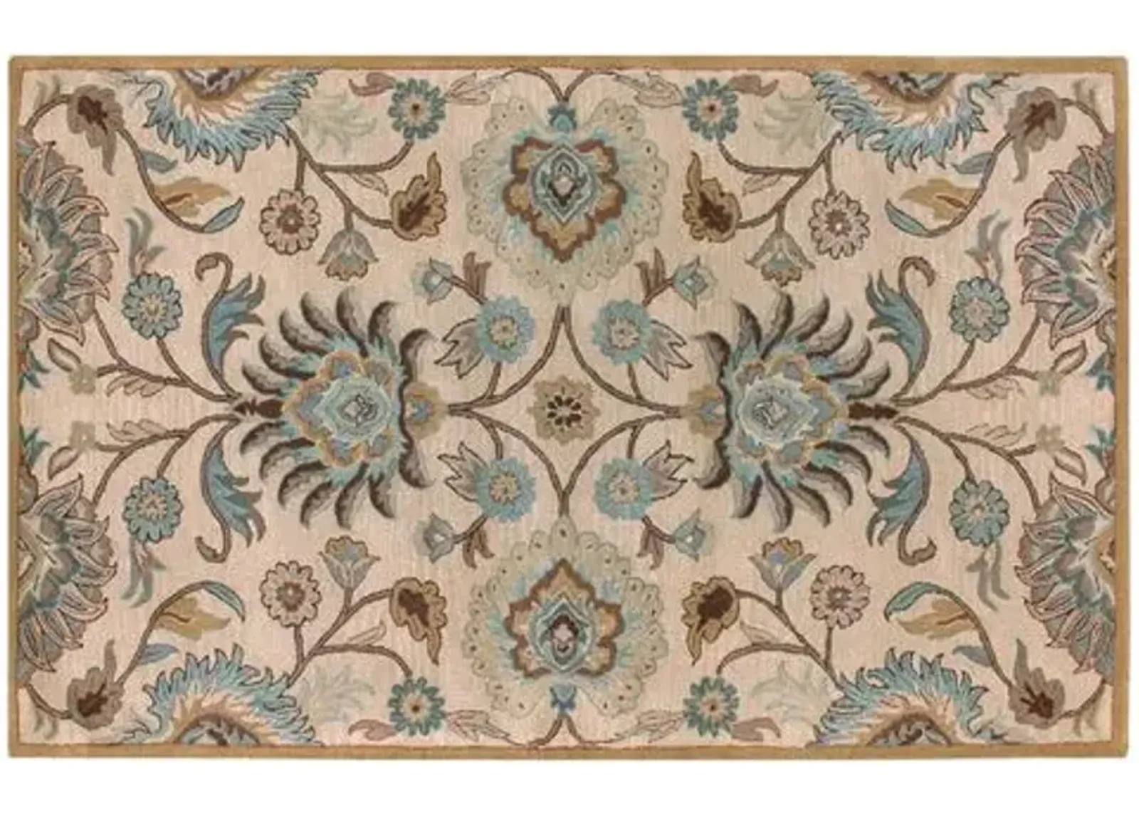 Corktree Rug - Taupe/Aqua - Beige - Beige