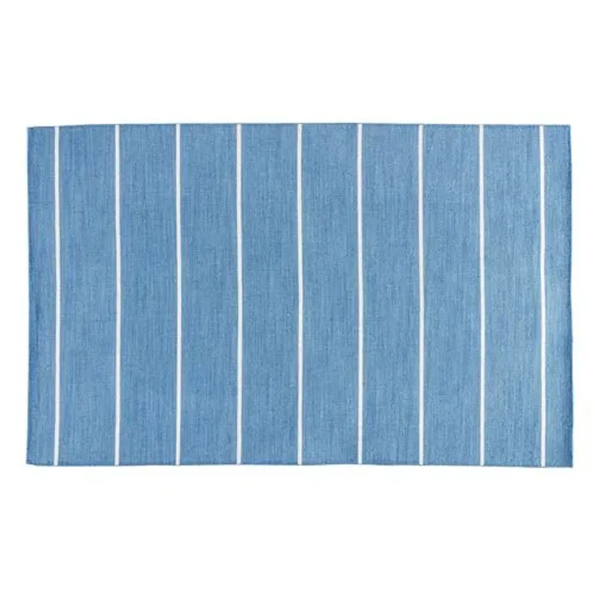 Stripe Flat-Weave Rug - Denim/White - Blue - Blue