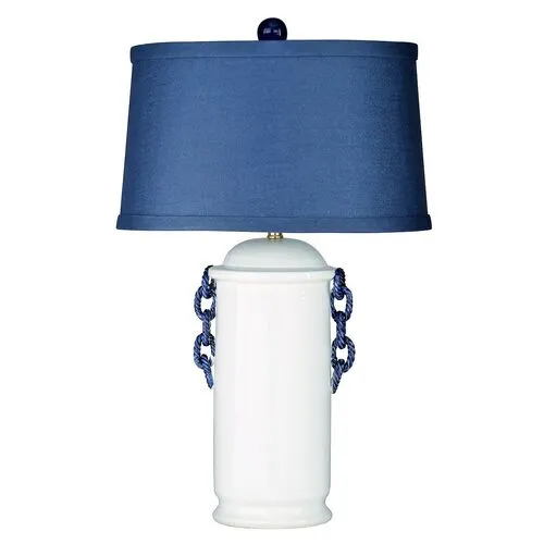 Chainlink Table Lamp - White/Blue - Bradburn Home