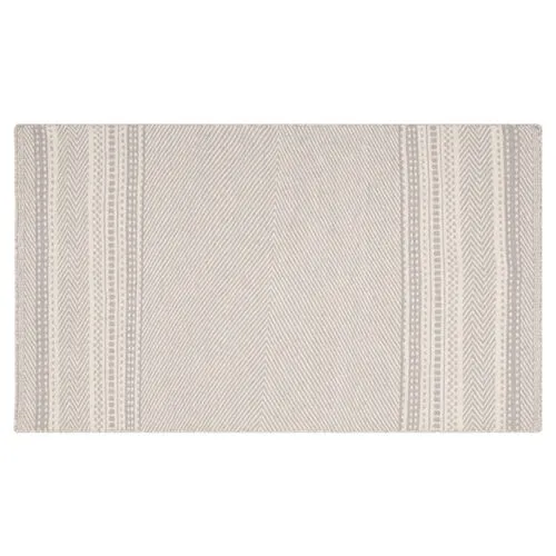 Unai Kilim Dhurrie Rug - Gray - Gray