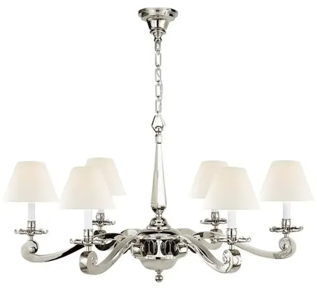 Visual Comfort - Myrna Chandelier - Polished Nickel - Silver