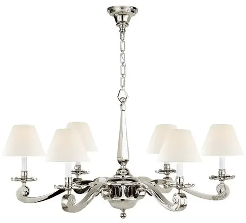 Visual Comfort - Myrna Chandelier - Polished Nickel - Silver