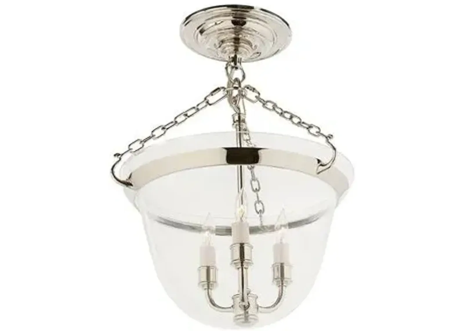 Visual Comfort - Country Semi-Flush Mount - Polished Nickel - Silver