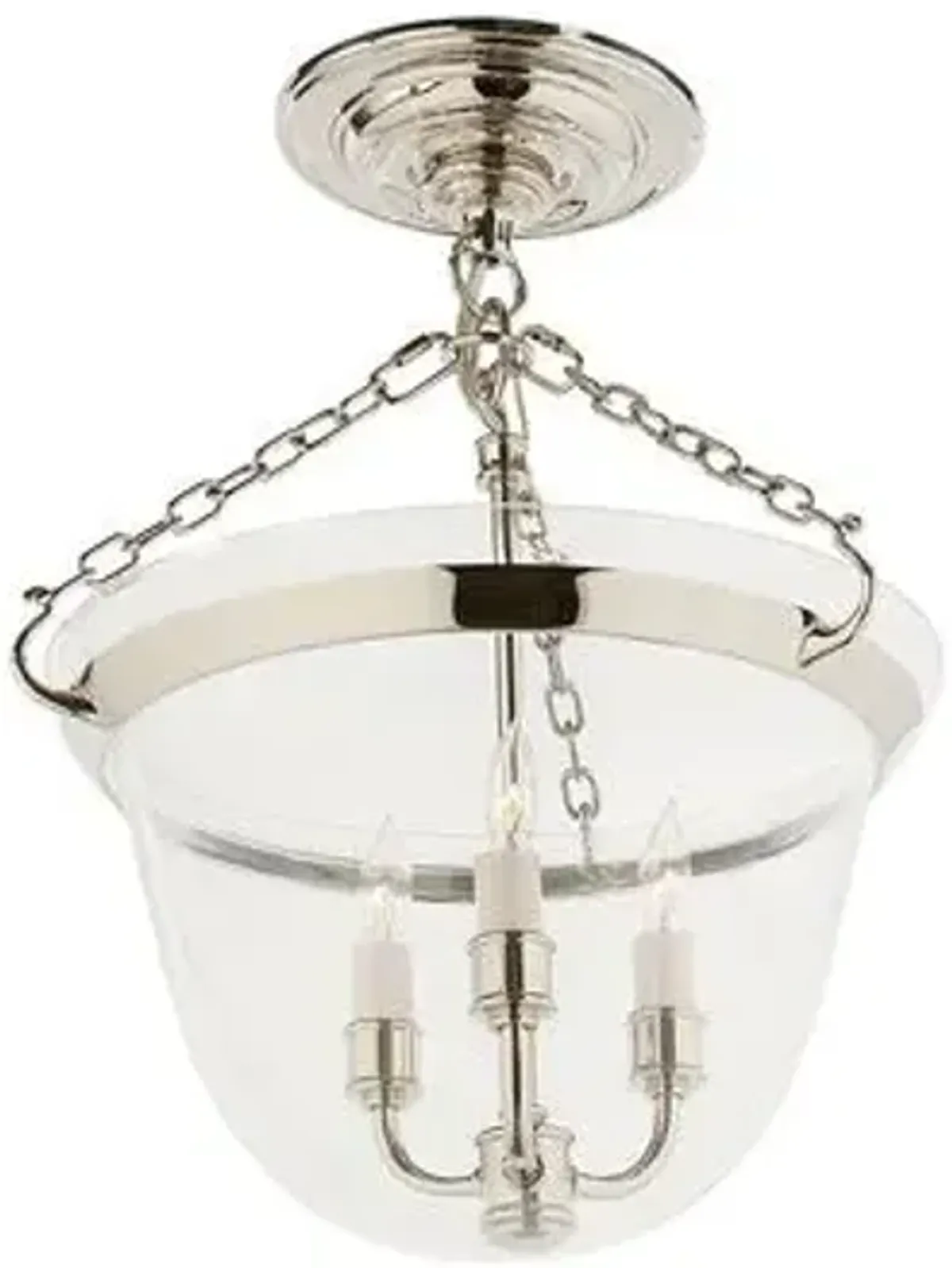 Visual Comfort - Country Semi-Flush Mount - Polished Nickel - Silver