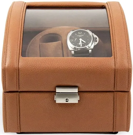 Leather Double Watch Winder, Tan