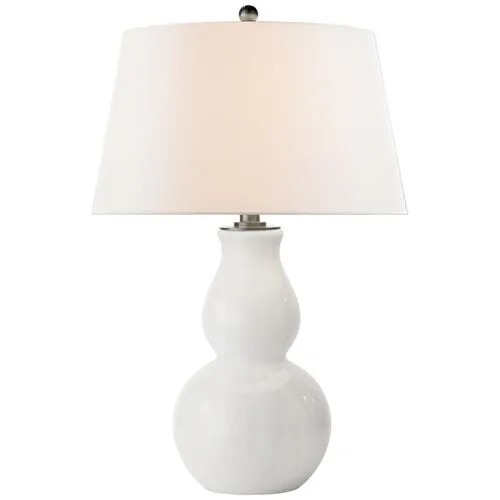 Visual Comfort - Open Bottom Gourd Table Lamp - White Glass