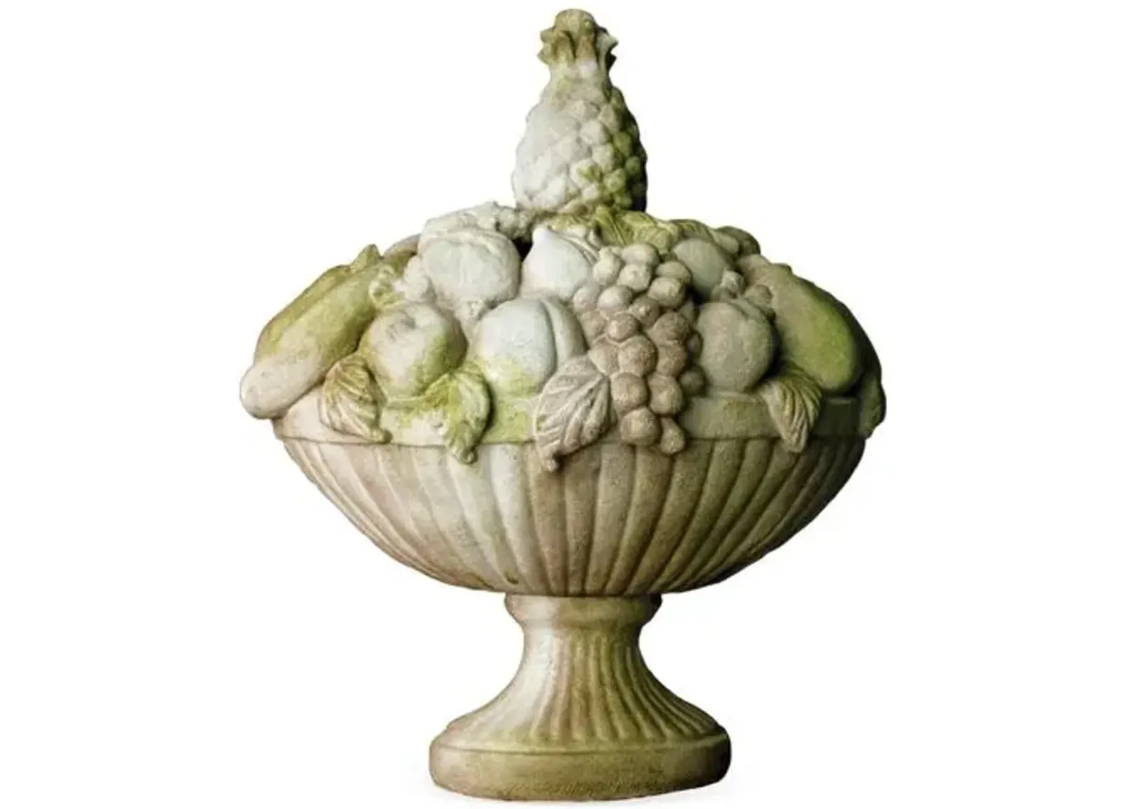 18" Garden Fruit Basket - White Moss - Beige