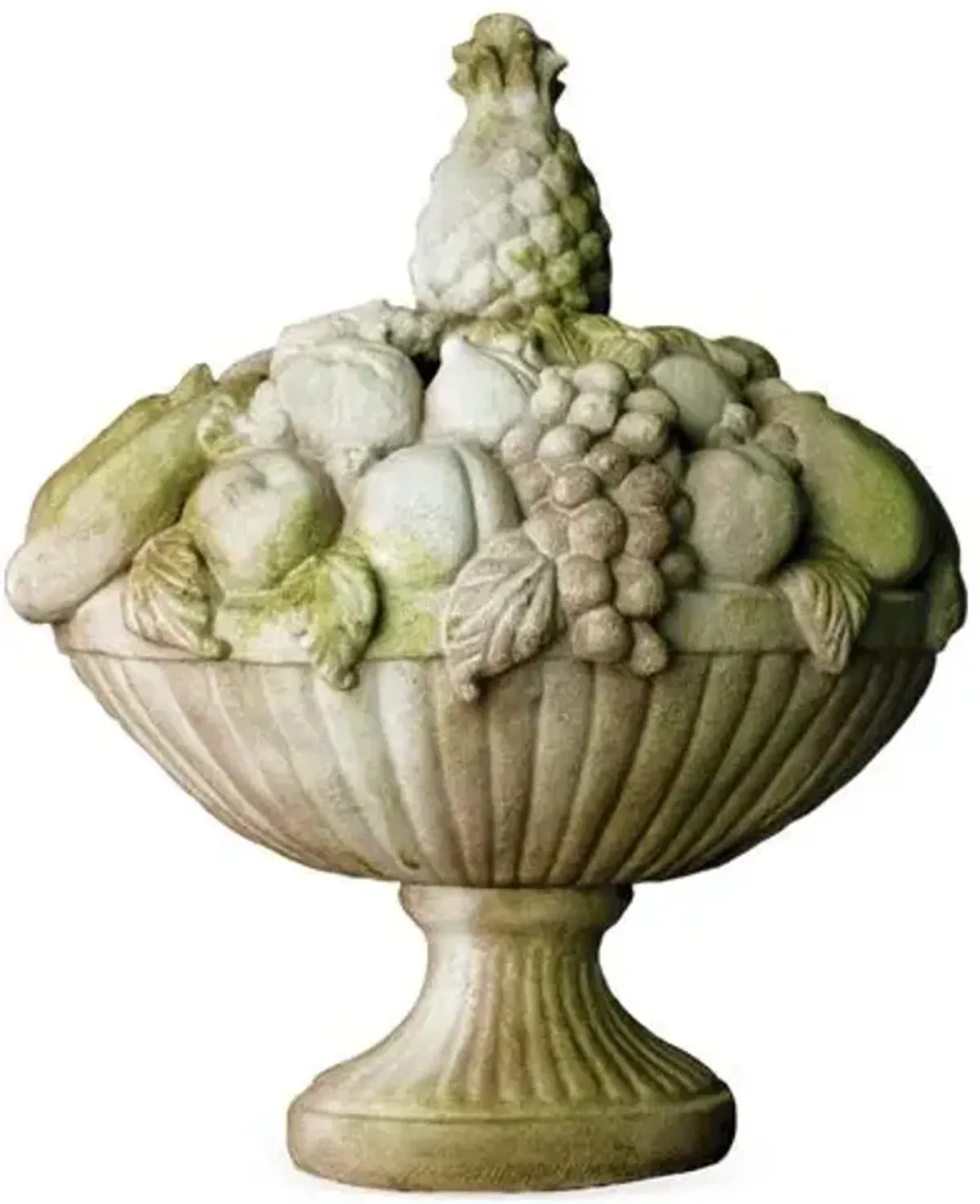 18" Garden Fruit Basket - White Moss - Beige