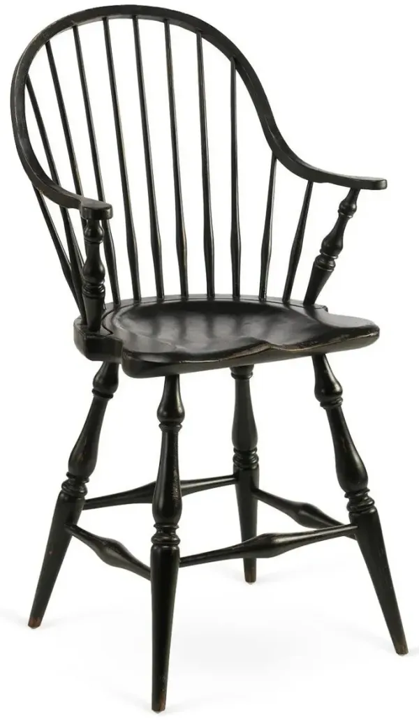 Windsor Counter Stool - Black - Handcrafted