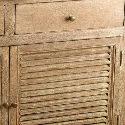 Ada Shutter Cabinet - Driftwood - Handcrafted - Beige