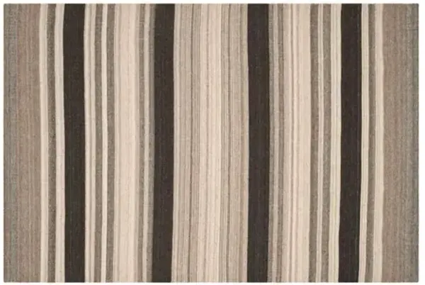 Bandar Dhurrie - Natural/Black - Brown