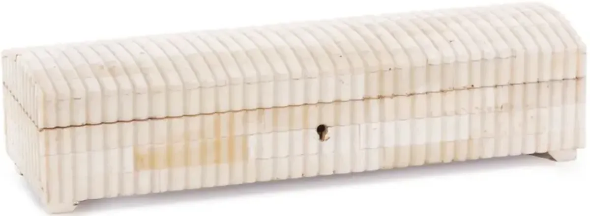 12" Bone-Tile Desk Box, Ivory
