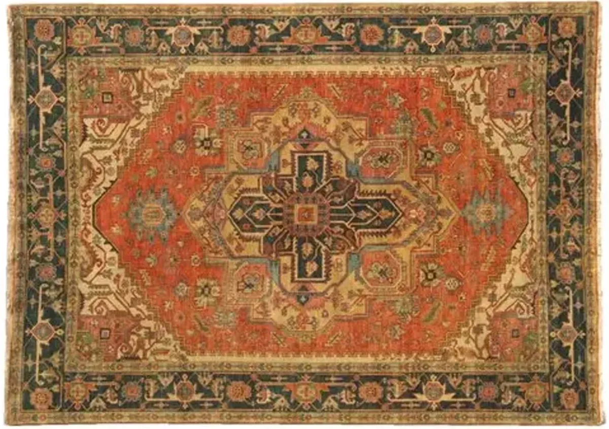 6'x9' Turkish Oushak Rug - Blue - Exquisite Rugs - Beige - Beige