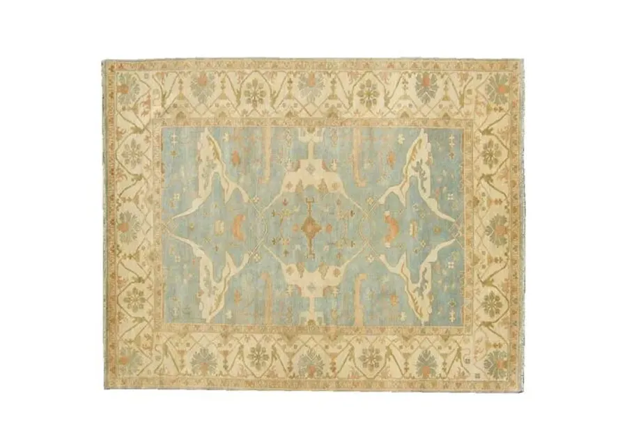 6'x9' Turkish Oushak Rug - Blue - Exquisite Rugs - Beige - Beige