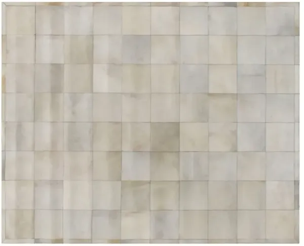 Stitched Blocks Hide - Ivory - Exquisite Rugs - Ivory - 5'x8'