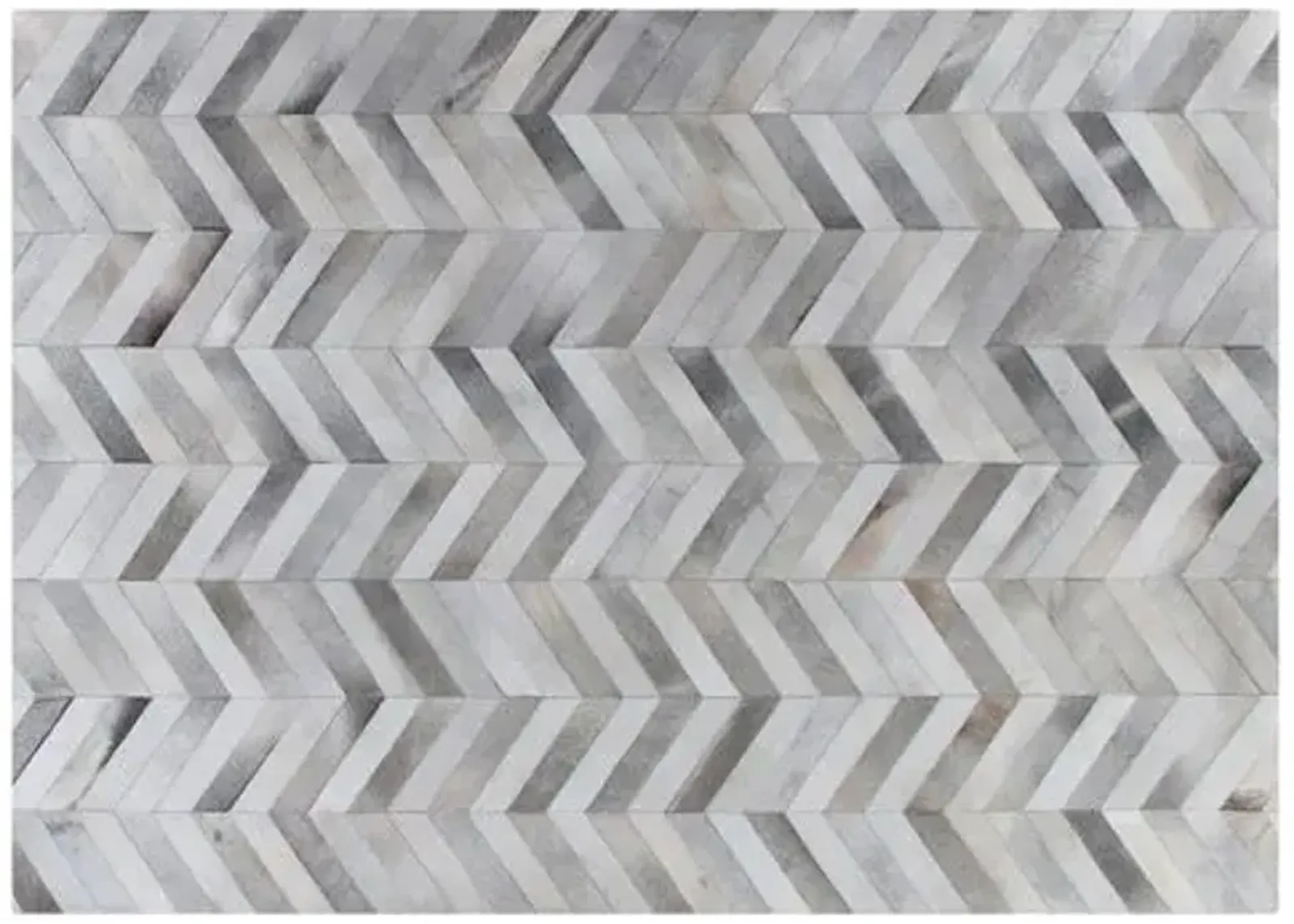 Chevron Hide - Silver/White - Exquisite Rugs - Gray - Gray - 8'x11'