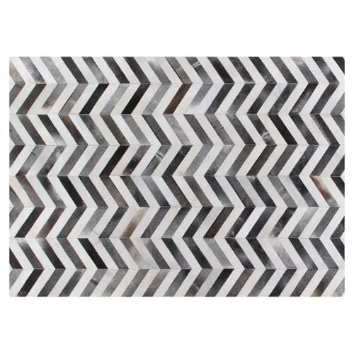 Chevron Hide - Gray/White - Exquisite Rugs - Gray - 5'x8'