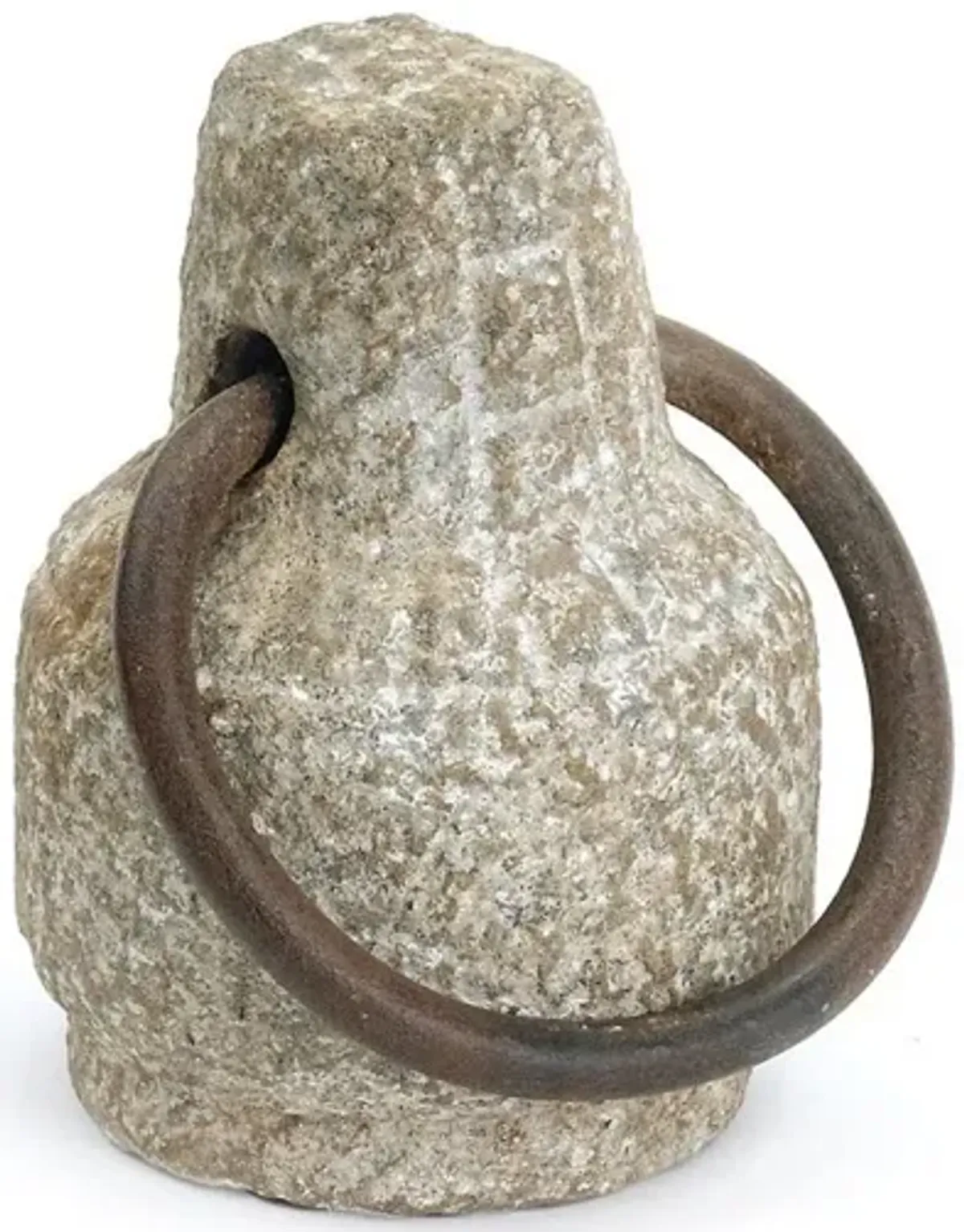 9" Rustic Stone Weight, Cream